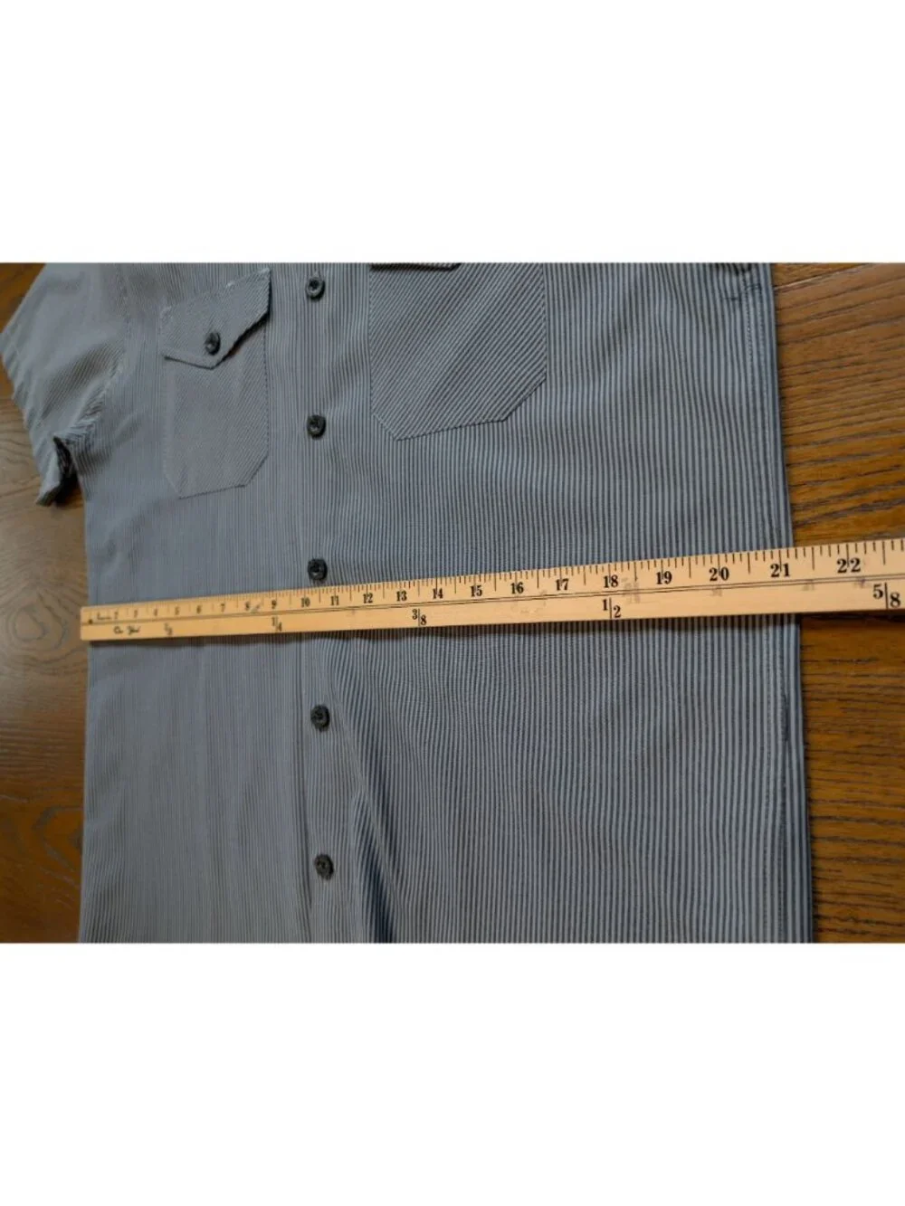Dixxon Workforce Mens M Gray Striped Work Shirt Mechanic Utility Short Sleeve